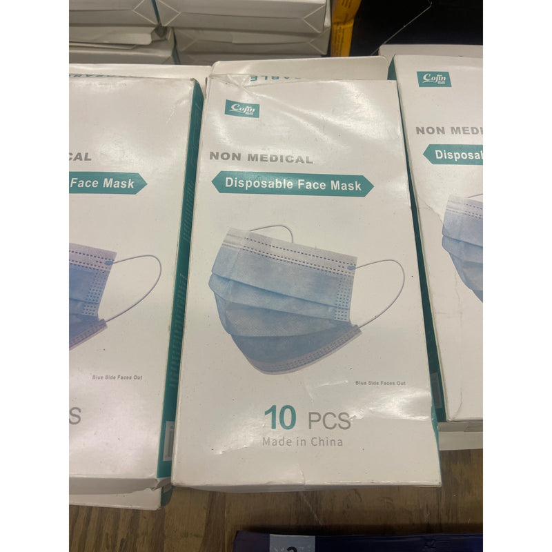 LOT OF 1000 Non-Medical Disposable Face Mask Yellow and Blue One Size Fits All