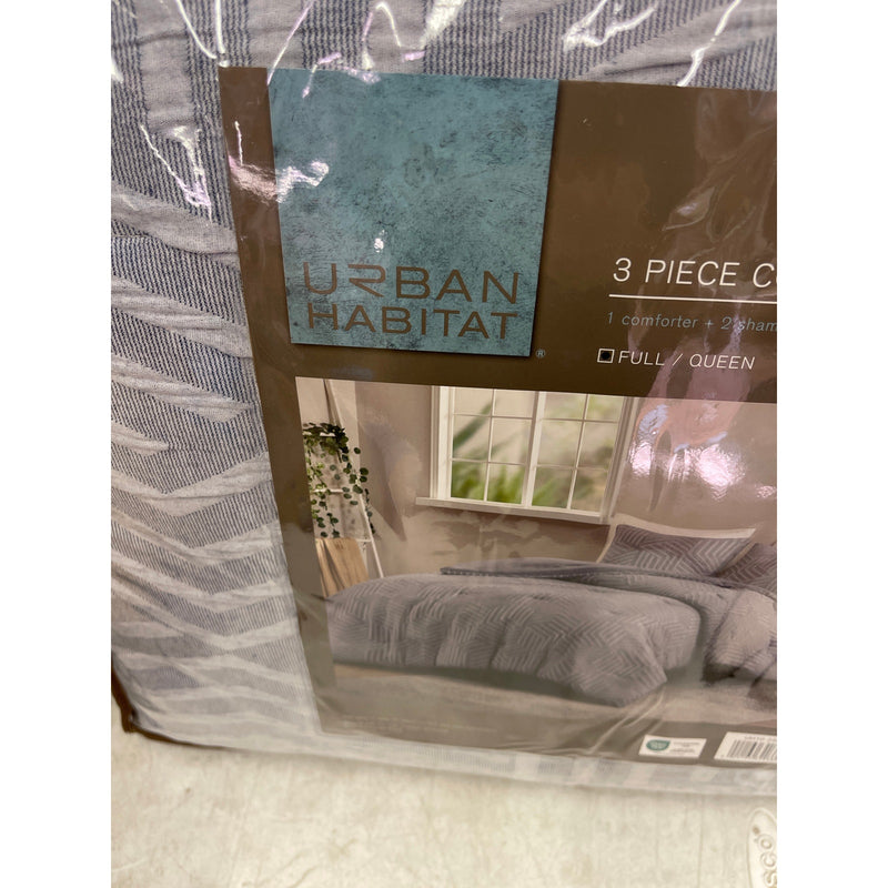 Urban Habitat Queen Comforter Set w 2 Shams Geometric Matelasse Jacquard