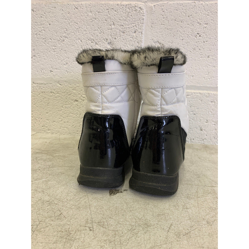 Botas de nieve Totes Eve con forro de piel sintética, talla 9, para hombre, color blanco y negro