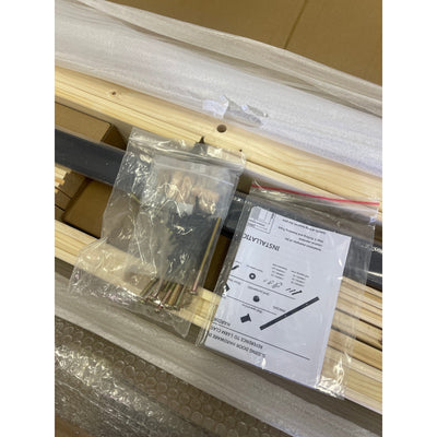 VINGLI 30"X84" Barn Door, 5.5ft Sliding Door Solid Wood, Tan with Hardware