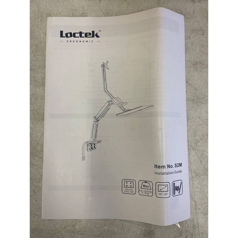 Loctek Standing Mount Sit to Stand Arm Workstation Laptop Mount 10"-30" S2M