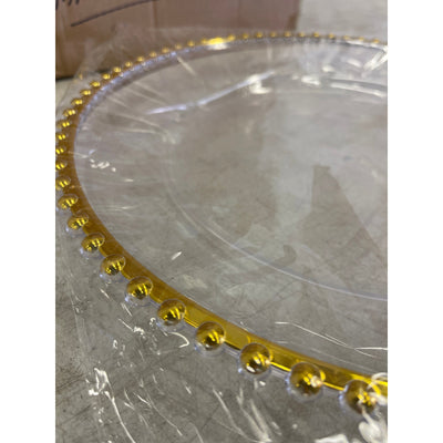 25-Count Fichiouy Clear Charger Plates 12.6" Plastic Round Table Charger Plates