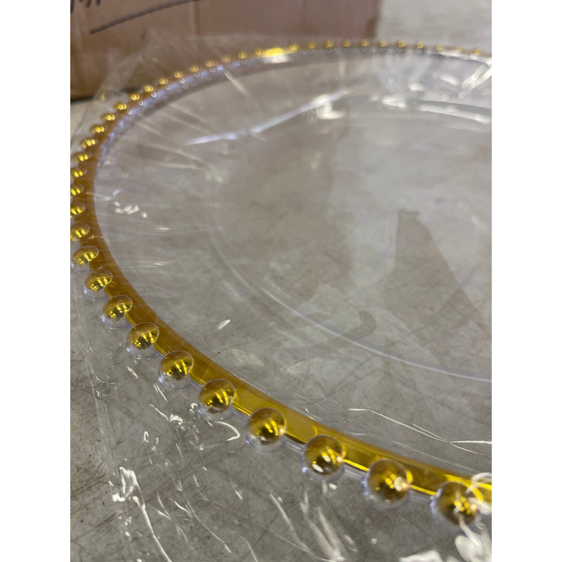 25-Count Fichiouy Clear Charger Plates 12.6" Plastic Round Table Charger Plates