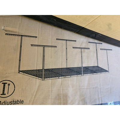 FLEXIMOUNTS 4'X8' Heavy Duty Overhead Adjustable Ceiling Storage w Hooks GR48B-H