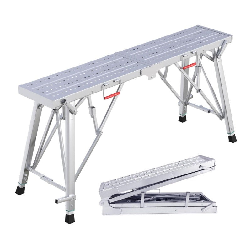 DaoLift 62.99"x9.84" Carbon Steel Scaffolding Platform CAP 660 LBS 32-50" H