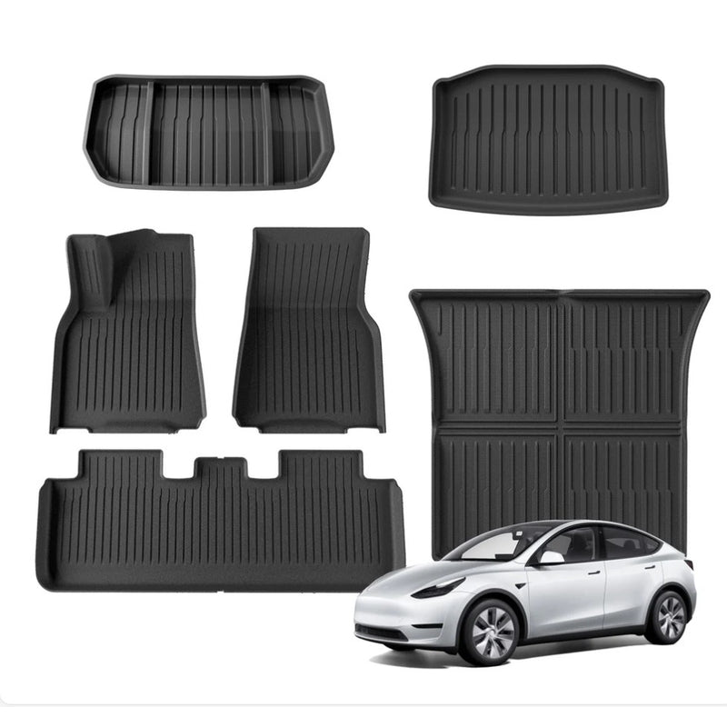 WENNEBIRD All Weather Floor Mats & All Cargo Liners 2020-2024 Tesla Model Y 6pc