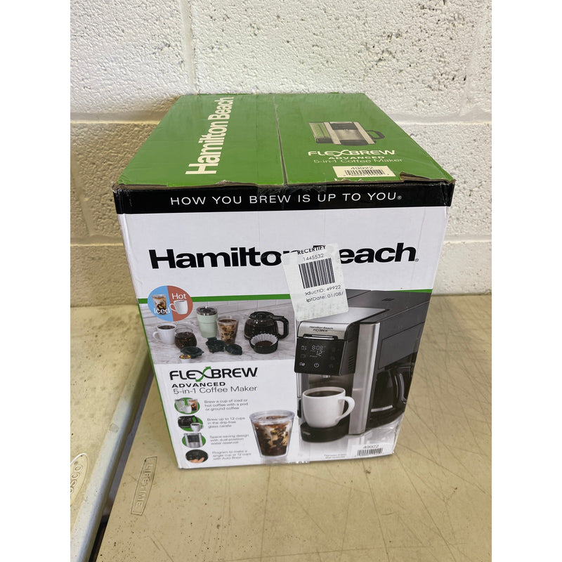 Hamilton Beach FlexBrew Advanced 5-in-1 Coffee Maker, Pods, Ground Coffee