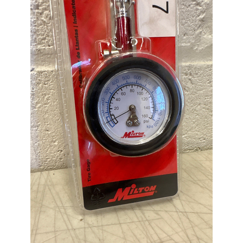 Milton Industries Single Head Chuck Dial Tire Gauge, Tire Pressure, 0-160 PSI