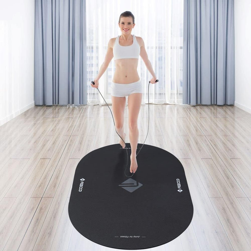 Exercise & Fitness Mat 54" x 36" w/ Carrying Bag Non-Slip, Indoor/Outdoor Black