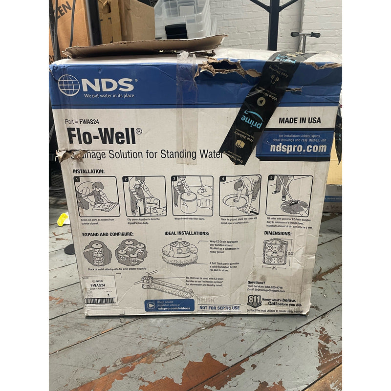 NDS 50 Gal. Flo Stormwater Dry Well System Kit w 3 Side Panels & 1 Cover, FWAS24