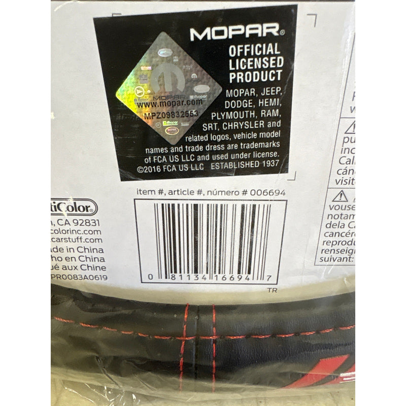 Plasticolor Dodge Deluxe Steering Wheel Cover, Leather-Like, Fits 14.5-15.5"