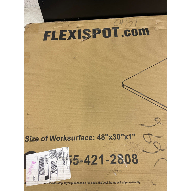 FLEXISPOT Desk Top ONLY No Frame, Rectangular Work Surface, Black 48" x 30" x 1"