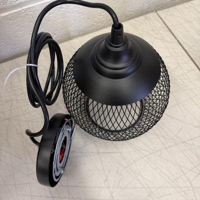 Hanging Cage Chandelier Ceiling Light Hollow Wrought Iron, Black, 6.5" W x 10" H