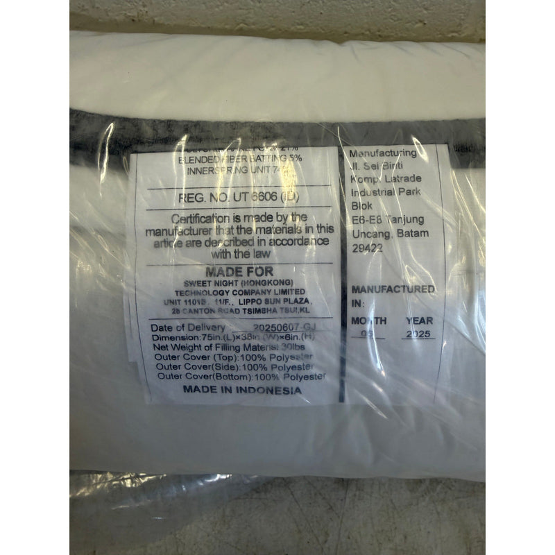 6-inch Twin Size Memory Foam Mattress with Polyester Outer Cover - White