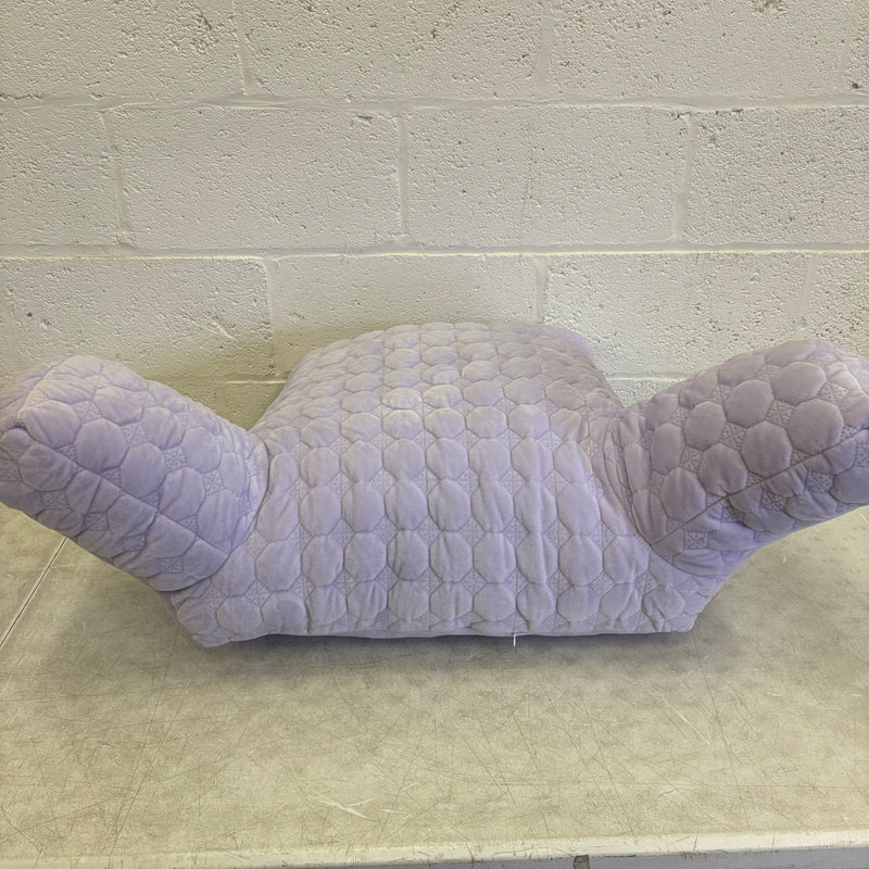 Soft Plush Backrest Pillow, 36"W x 20"H, Reading Pillow - Purple w Circle Design