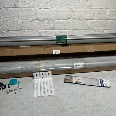 Set-of-2 54" W x 42" L Keego Roller Shades, Room Darkening, Gray / Off White