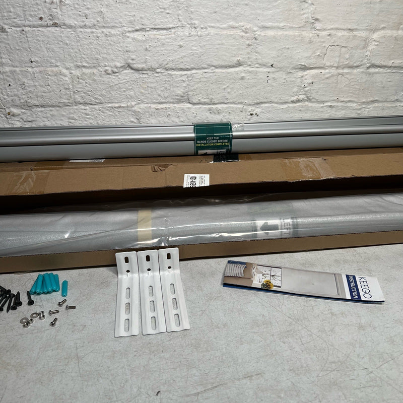 Set-of-2 54" W x 42" L Keego Roller Shades, Room Darkening, Gray / Off White