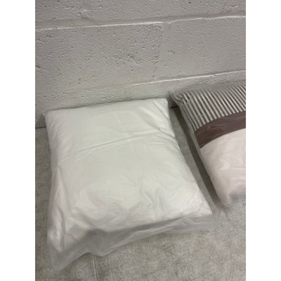 Set-of-2 16" x 16" x 5" Throw Pillow, Decorative Couch Pillows - Tan/Blue