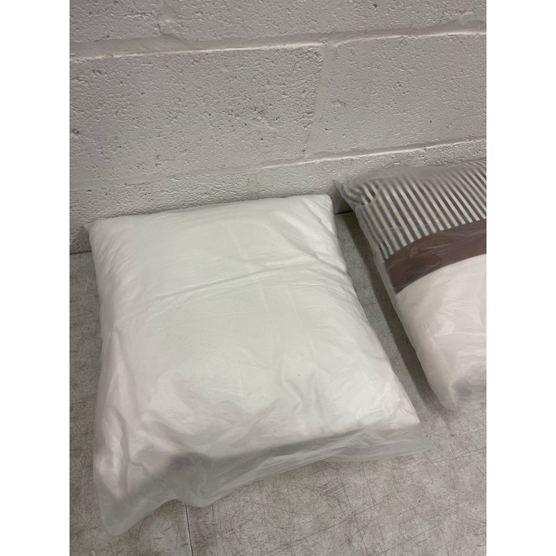 Set-of-2 16" x 16" x 5" Throw Pillow, Decorative Couch Pillows - Tan/Blue