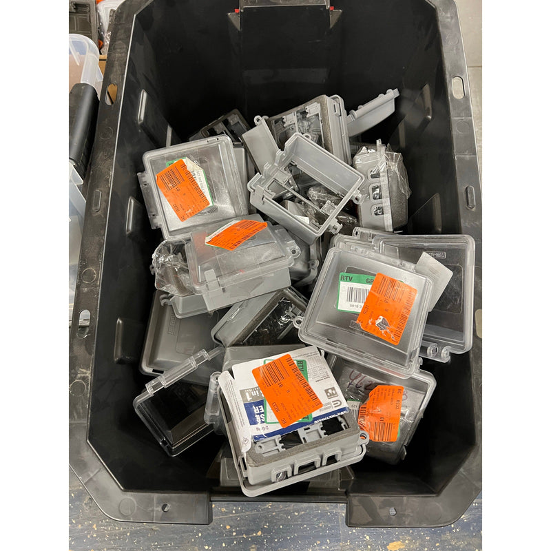 Full Pallet of Mixed Electrical Boxes, Outlet Covers, Circle Covers, Switch & Outlet Boxes