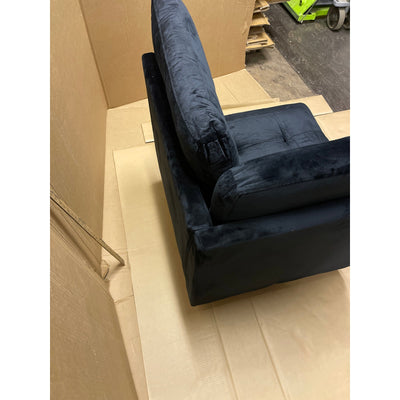 36x34x29" Corner Chair w Cushions, Sectional Piece, Soft - Dark Blue