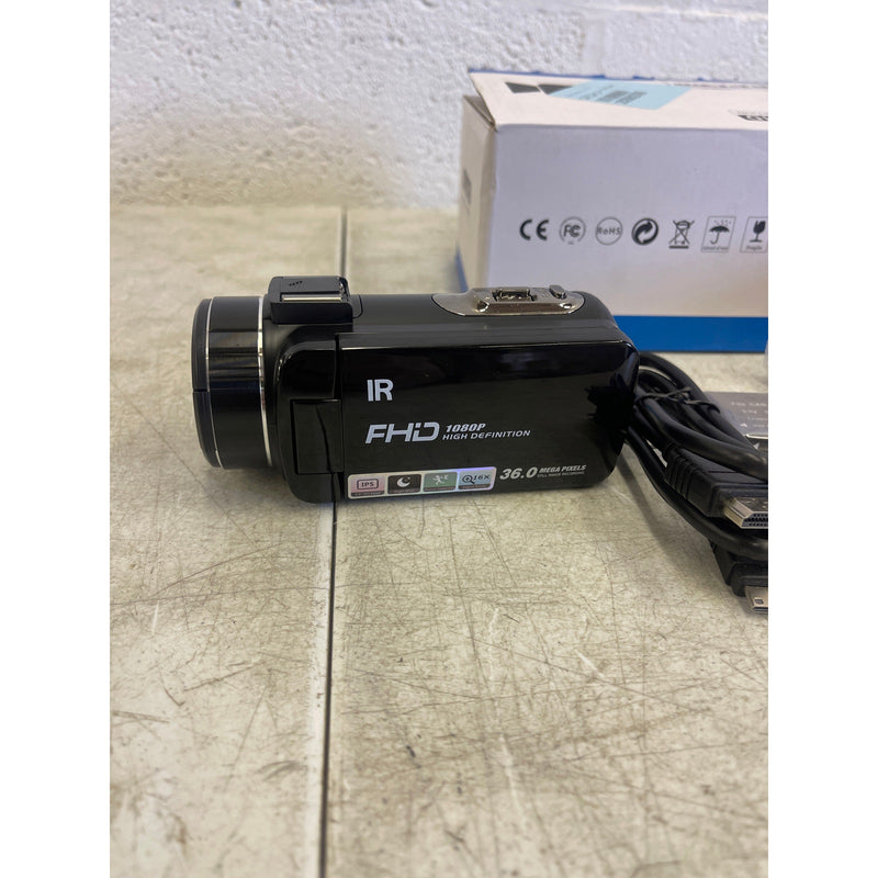 ACTITOP Video Camera FHD 1080P 30FPS 36MP 16X with Case & Remote - Black