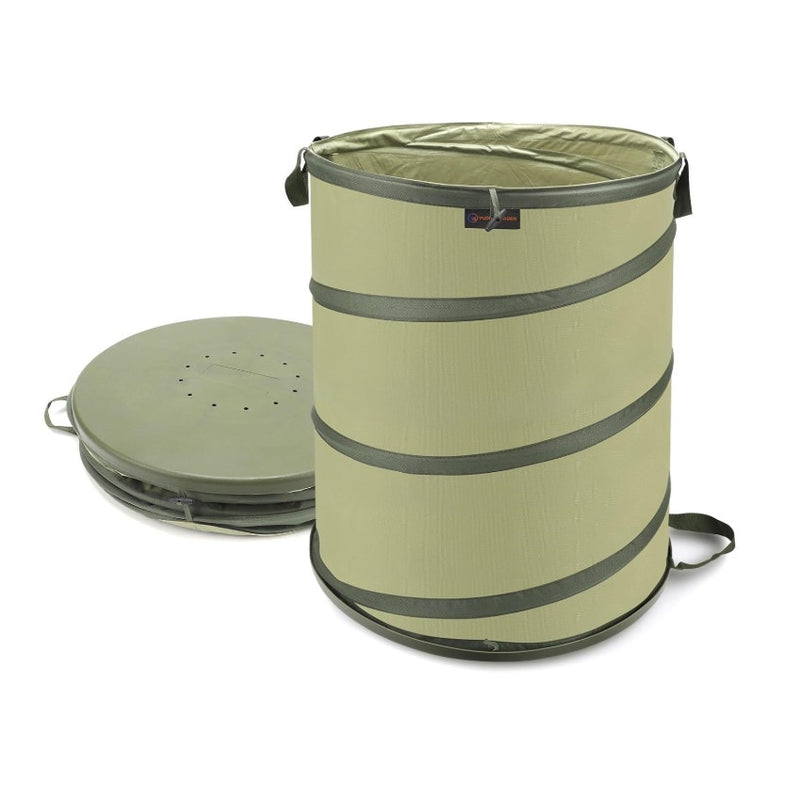 YUDI & GARDEN 45 Gallon Hard Bottom Collapsible Garden Bag, Green, Trash Can
