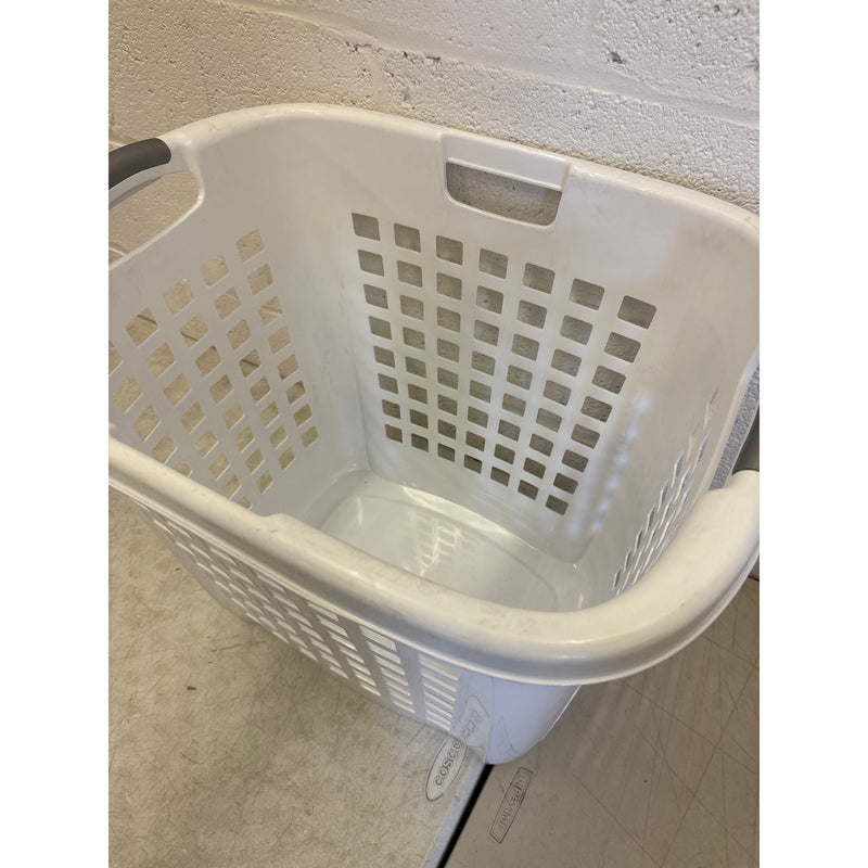 Sterilite White Plastic Laundry Basket w Handles 22.25"L x 17.38"W x 19.88"H