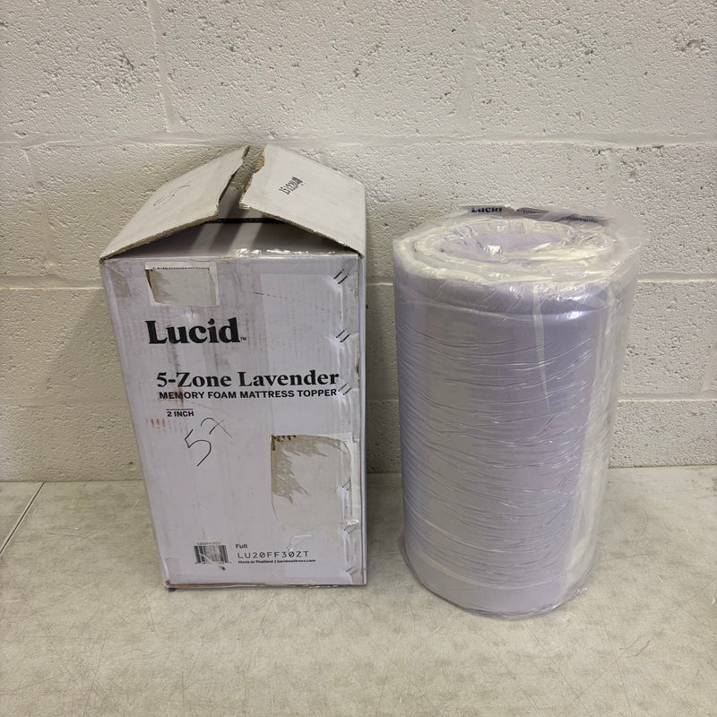 LUCID Lavender Infused 2" Memory Foam Mattress Topper Full Size w 5 Zones Purple