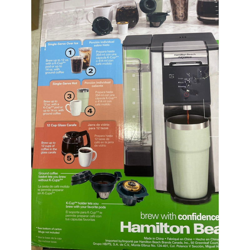 Hamilton Beach FlexBrew Advanced 5-in-1 Coffee Maker, Removable Dual-Position