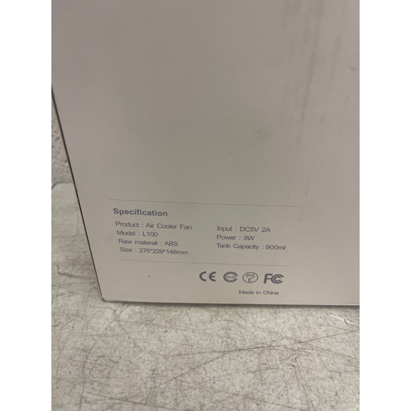 Air Cooler Fan 9W Portable Cooling Fan/AC Unit -L100- 1000ML - White/Gray