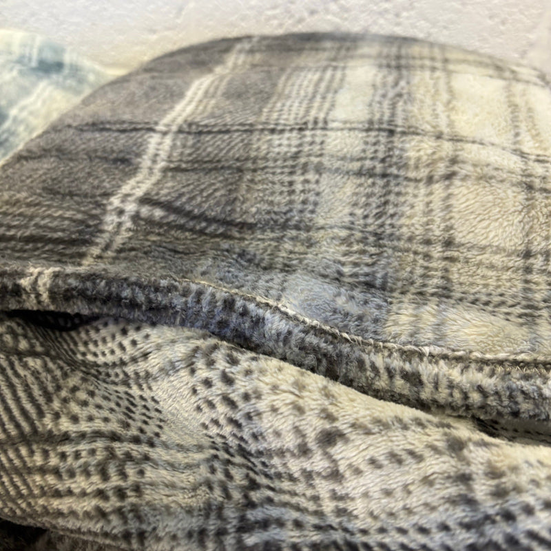 Mix-of-4 Blankets Plush & Soft Throws, Quilted Striped Plaid, Black, Red, Tan