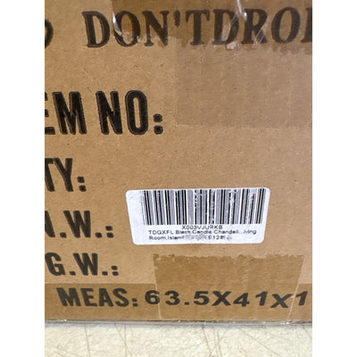 TDGXFL 6-Light Black Chandelier Light Fixture Wagon Wheel Chandelier 28.6in E12