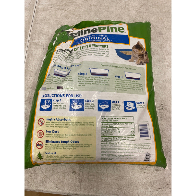 Feline Pine Platinum Non-Clumping Cat Litter Lightweight Unscented - 18lb.