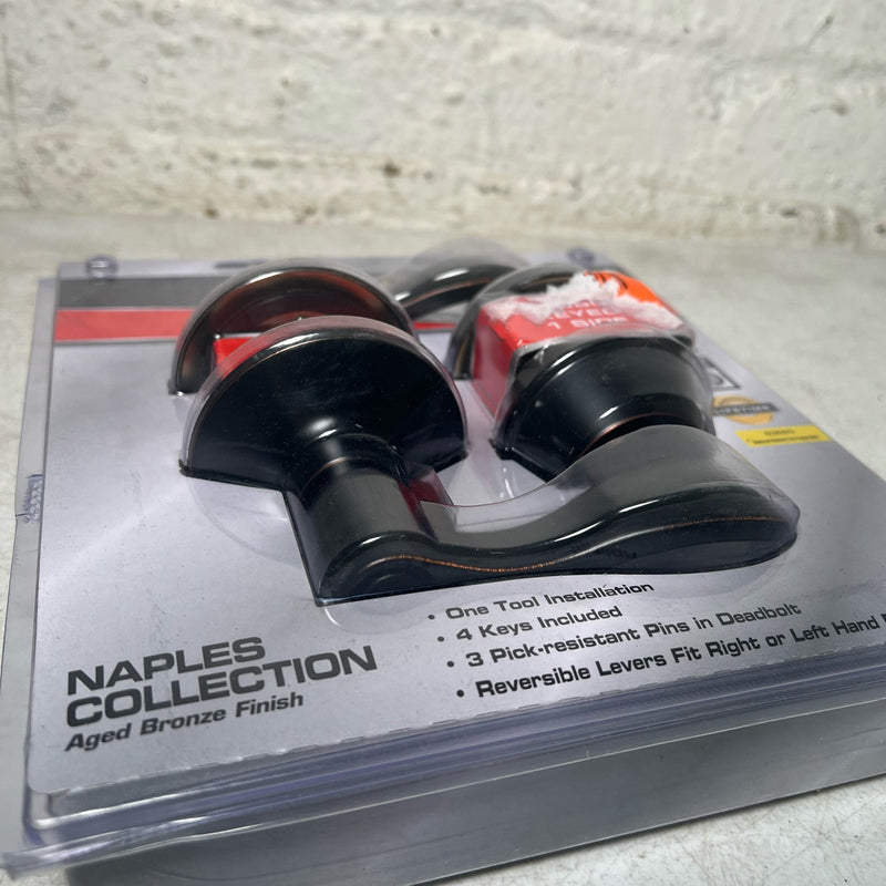 Defiant Naples Combo Pack Keyed Entry Lever Deadbolt, Aged Bronze Finish, NEW
