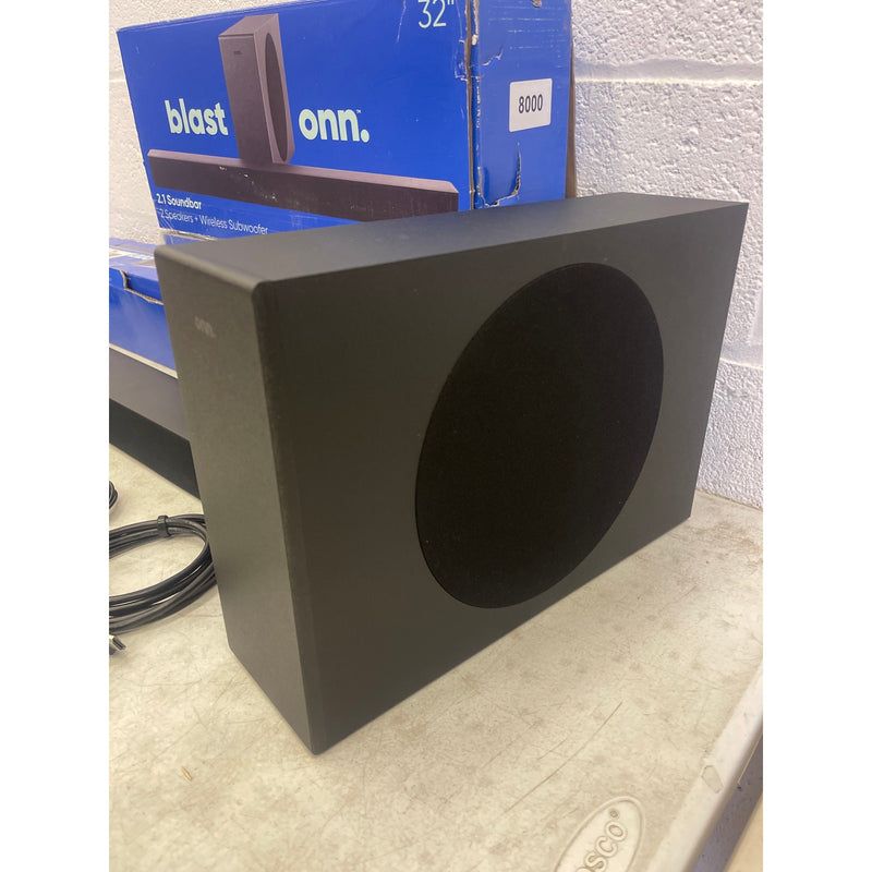 Onn. 32" 2.1 Soundbar w 2 Speakers & Wireless Subwoofer, Bluetooth, 480W, Read