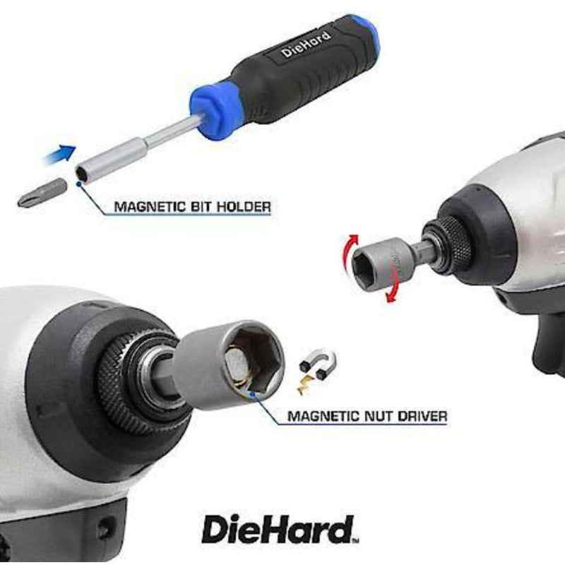 DieHard 1/4" Drive Nut Driver & Bits Set w Case, 113 Piece, Hand Tools DHP55311
