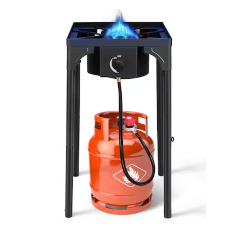 Outopee Cast Iron Propane 1-Burner Portable Stove for Outdoor Cooking - Black