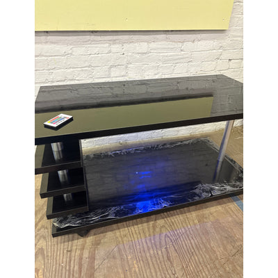 Coffee Table 39.5" L x 20" H x 20" W TV Stand, with LED Light & Remote Black