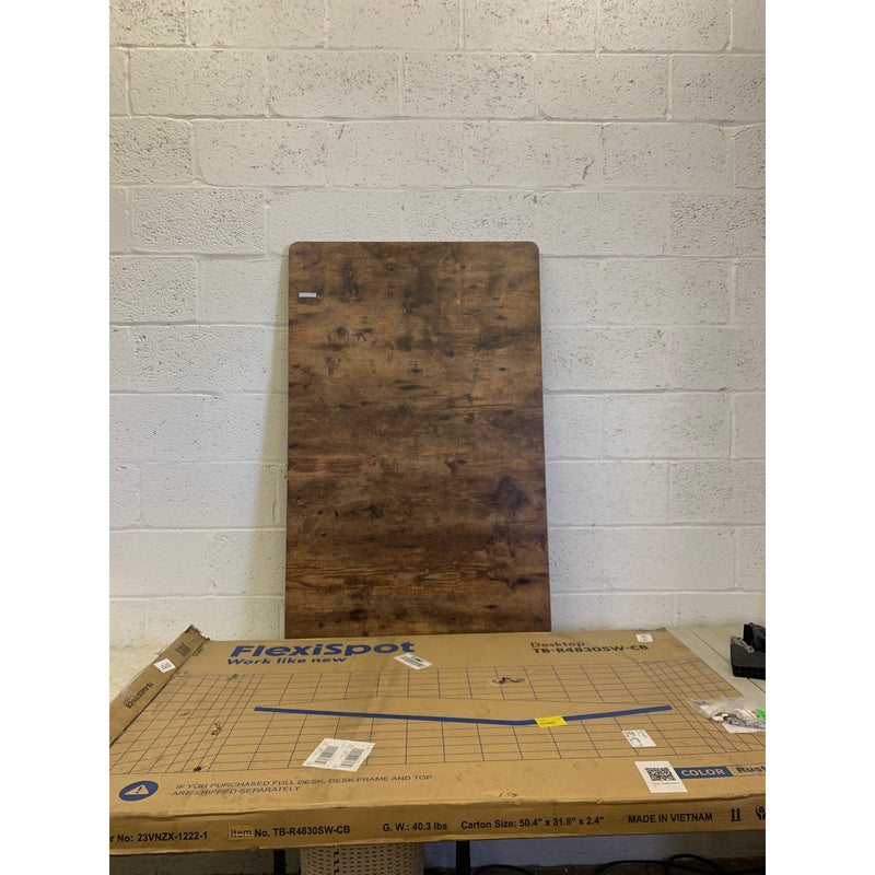 Flexispot Desk Top Only No Frame , Rustic Wood, 48" x 20" w Rounded Corners
