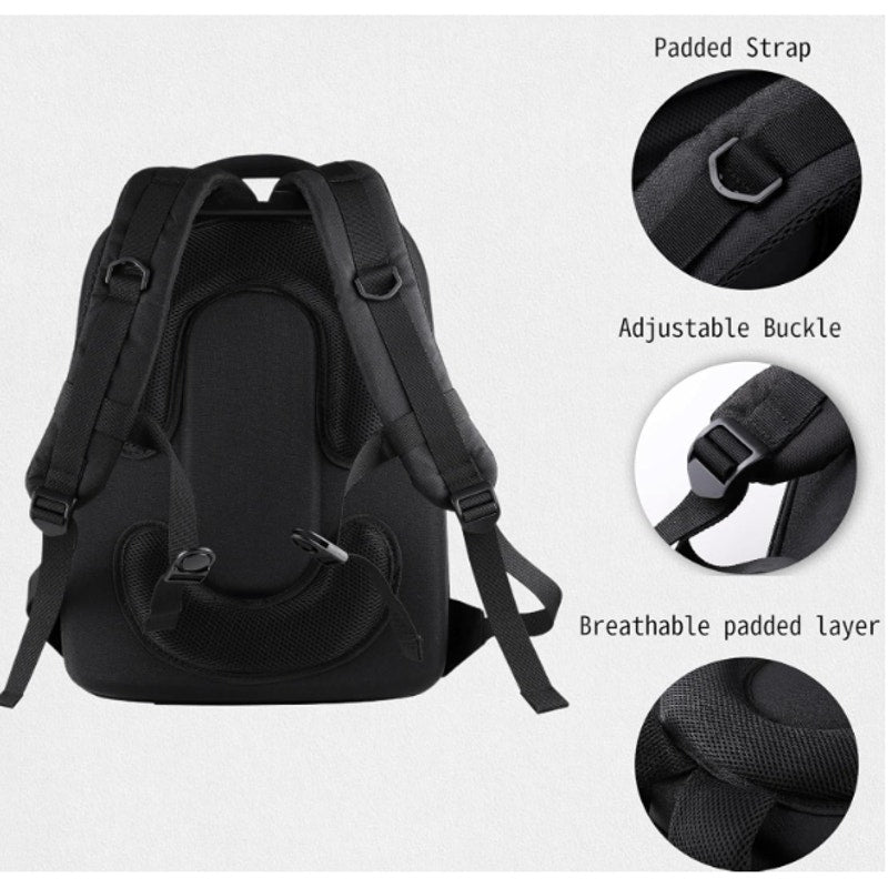 Hardshell Travel Backpack for Starlink Mini, Waterproof Carrying Case - Black