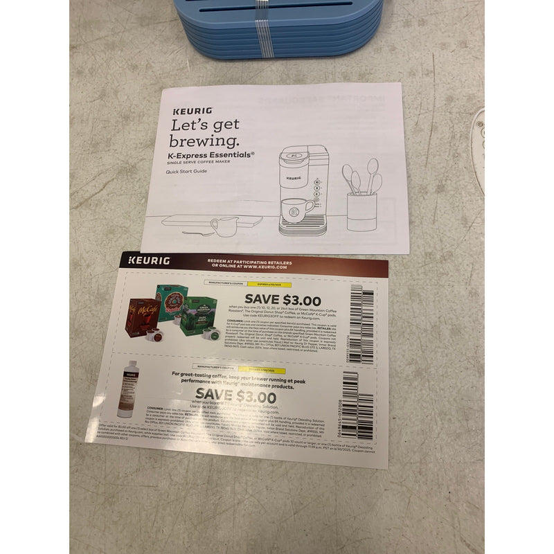 Keurig K-Express Essentials Single-Serve K-Cup Pod Coffee Maker 3 Cup Size Blue