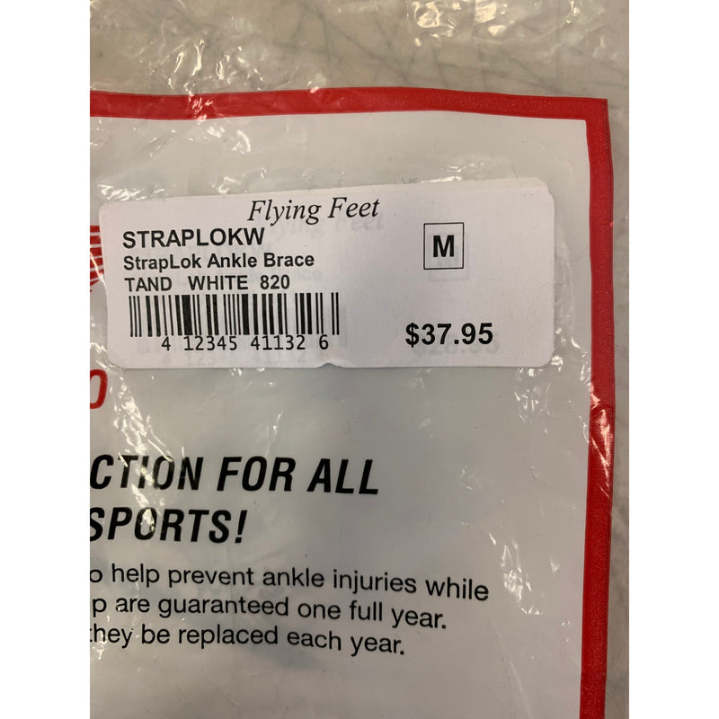 Swede-O Ankle Lok Support with Knit Tongue, Medium Ankle Brace White Sprain