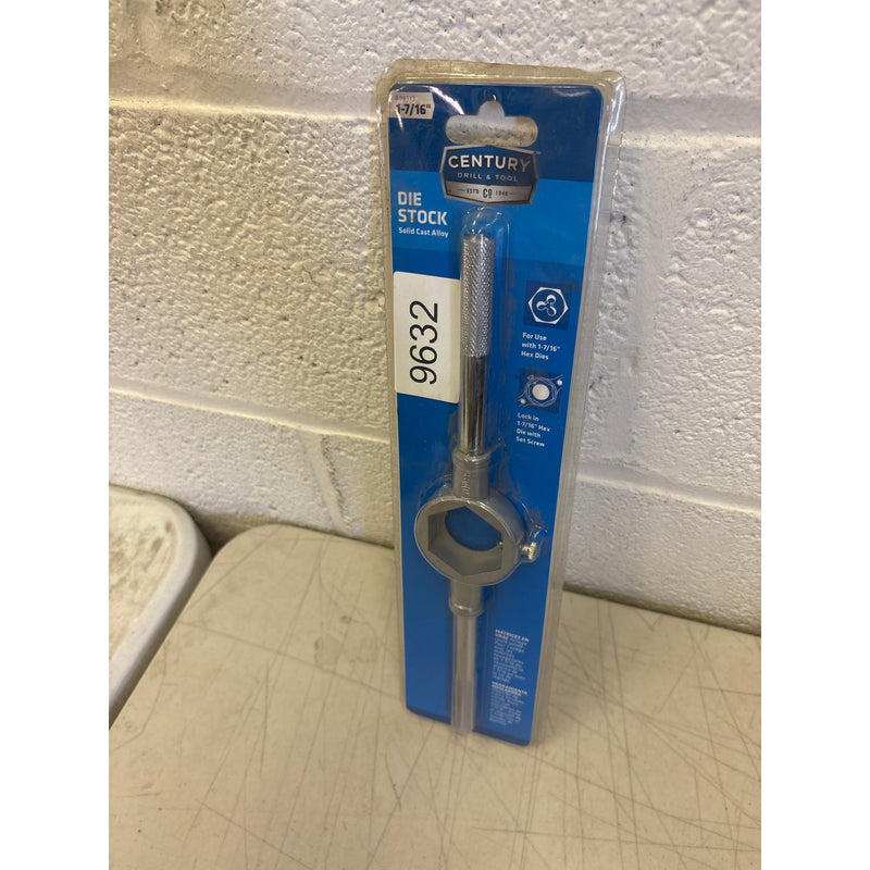 Century Drill Solid Die Stock 1-7/16 Inch Zinc Alloy Cast, 11.5" Long - 98513