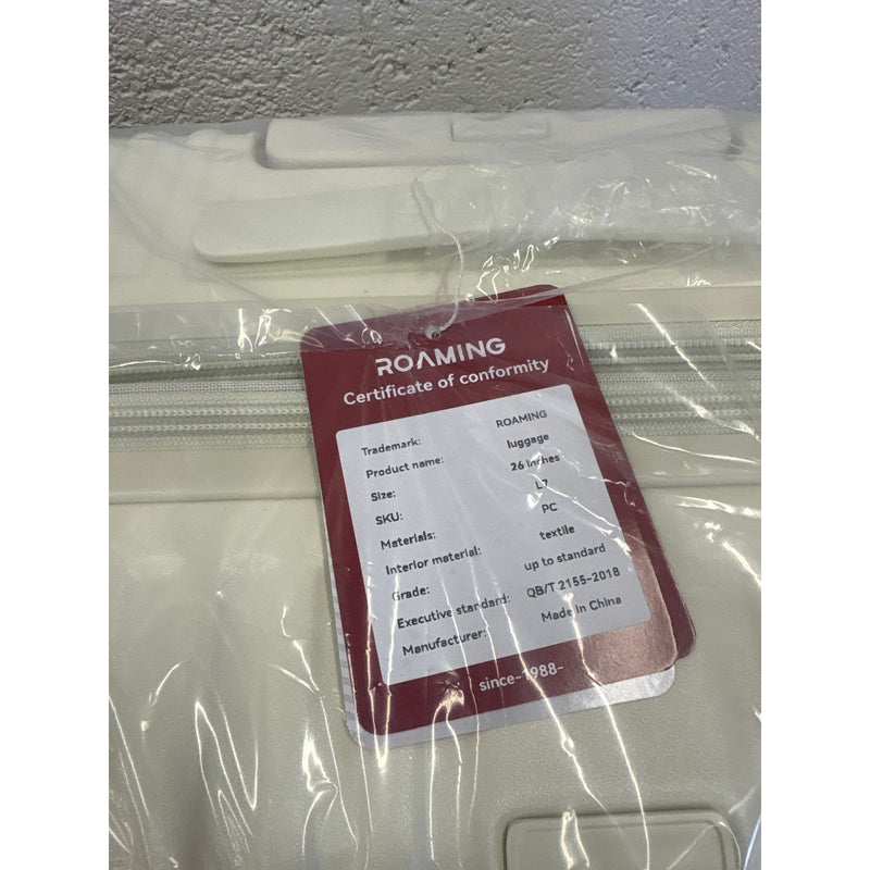 ROAMING 26" Checked Luggage Expandable Spinner Wheels TSA Lock Cup Holder Yellow