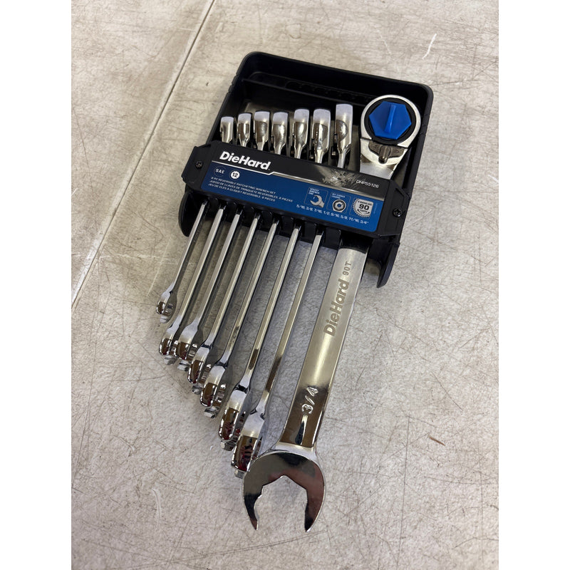 DieHard 8-Piece Reversible Ratcheting Wrench Set, SAE, 12, Hand Tools - DHP55126