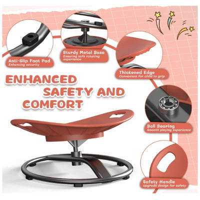 Spinning Chair for Autistic Kids - Sensory Spinning Chair w Handles & Non-Slip