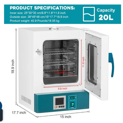 GARVEE 20L Incubator 110V400W BacteriaIncubator Seed Germination
