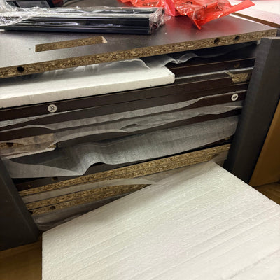 Mobile File Cabinet w Wheels, Power Outlet, 2 Drawers, USB-C & USB Outlet, Brown