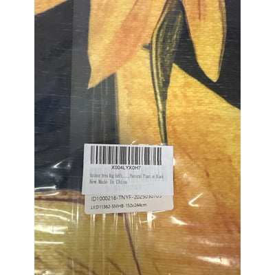 5x8ft Sunflower Bee Area Runner Rug Carpet Living Room Bedroom Soft Black/White